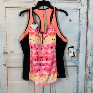 Zeroxposur Sun Smart Scuba Tankini Top 1/4 Zip Seashell Y68132